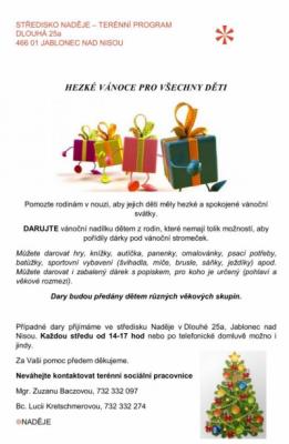 Pomozte rodinám v nouzi a darujte dětem vánoční dárky!