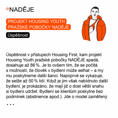 Housing Youth pražské pobočky NADĚJE: Úspěšnost projektu