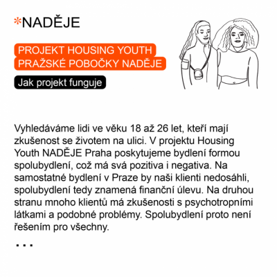 Housing Youth pražské pobočky NADĚJE: Jak projekt funguje